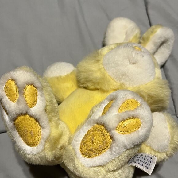 Chosun Heart to Heart Mini Bunny 1986 Yellow Plush Rabbit 10" Stuffed Animal - Picture 8 of 9